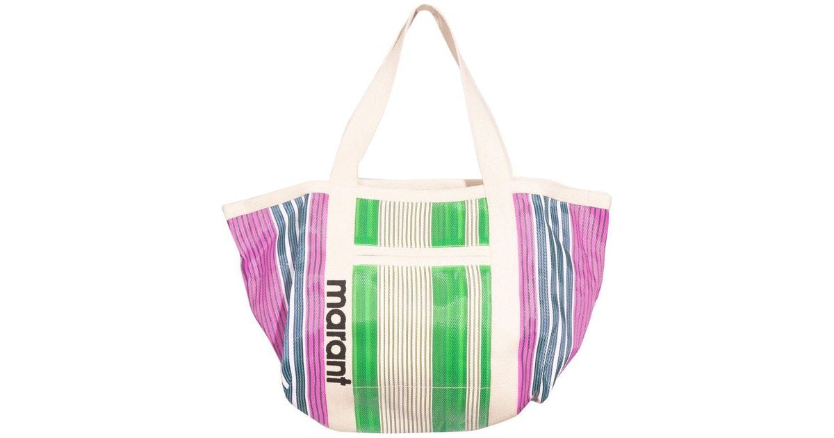 Isabel Marant Darwen Striped Shell Tote in Green Lyst
