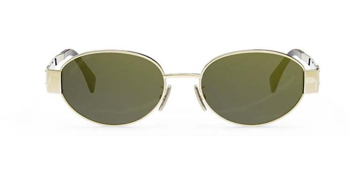 Celine Oval Sunglasses in Silver (Metallic) | Lyst