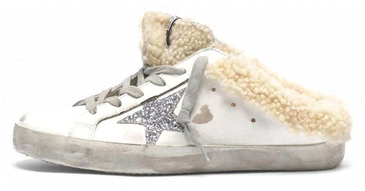 white leather mule sneakers