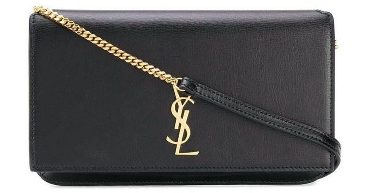 Saint Laurent Ysl Monogram Phone Holder Bag in Black Lyst