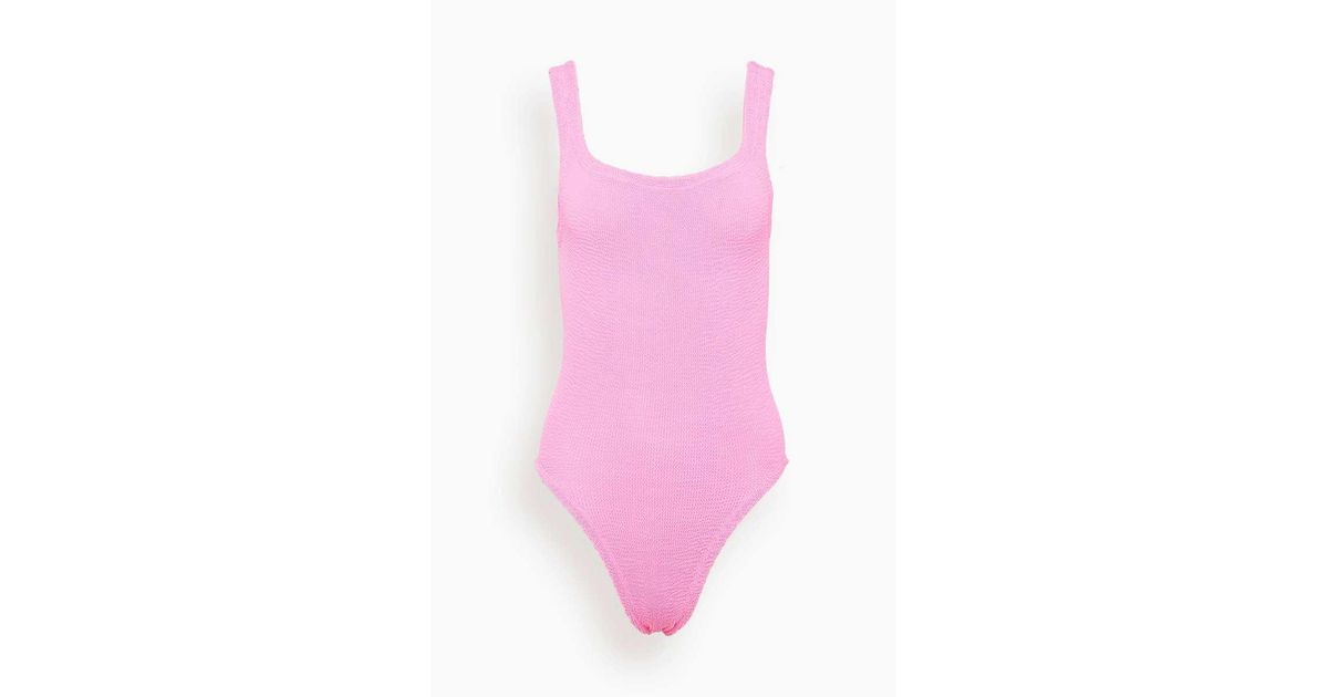 Hunza G Square Neck Swimsuit In Bubblegum in Pink | Lyst