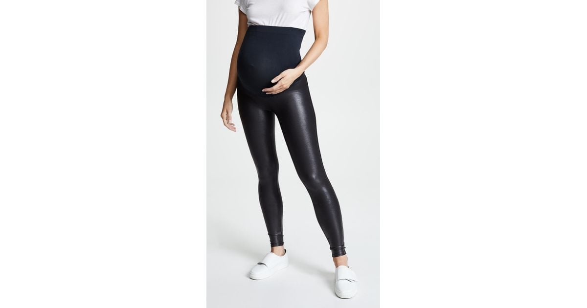 Spanx Maternity Mama Faux Leather Leggings in Black Lyst