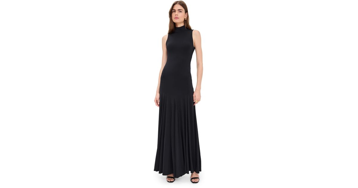 augusta open back dress alice + olivia - Augusta Open Back Sleeveless Turtleneck Maxi Dress