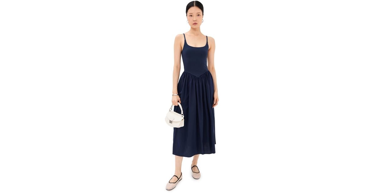 Le Bos Alix Mixed Fabric Tank Dress in Blue | Lyst