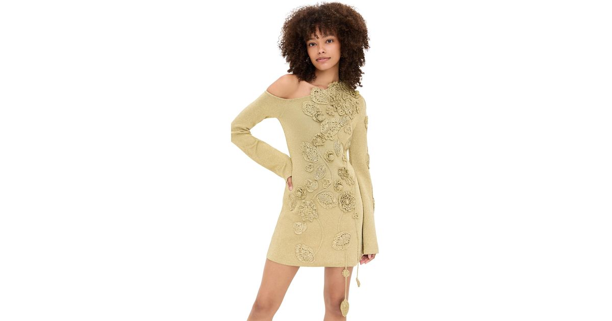 Cult Gaia Kaela Knit Dress in Metallic | Lyst