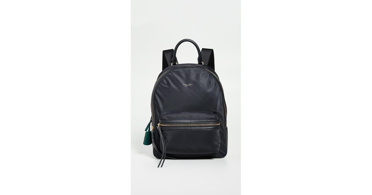 Tory Burch Perry Nylon Zip Backpack in Black | Lyst