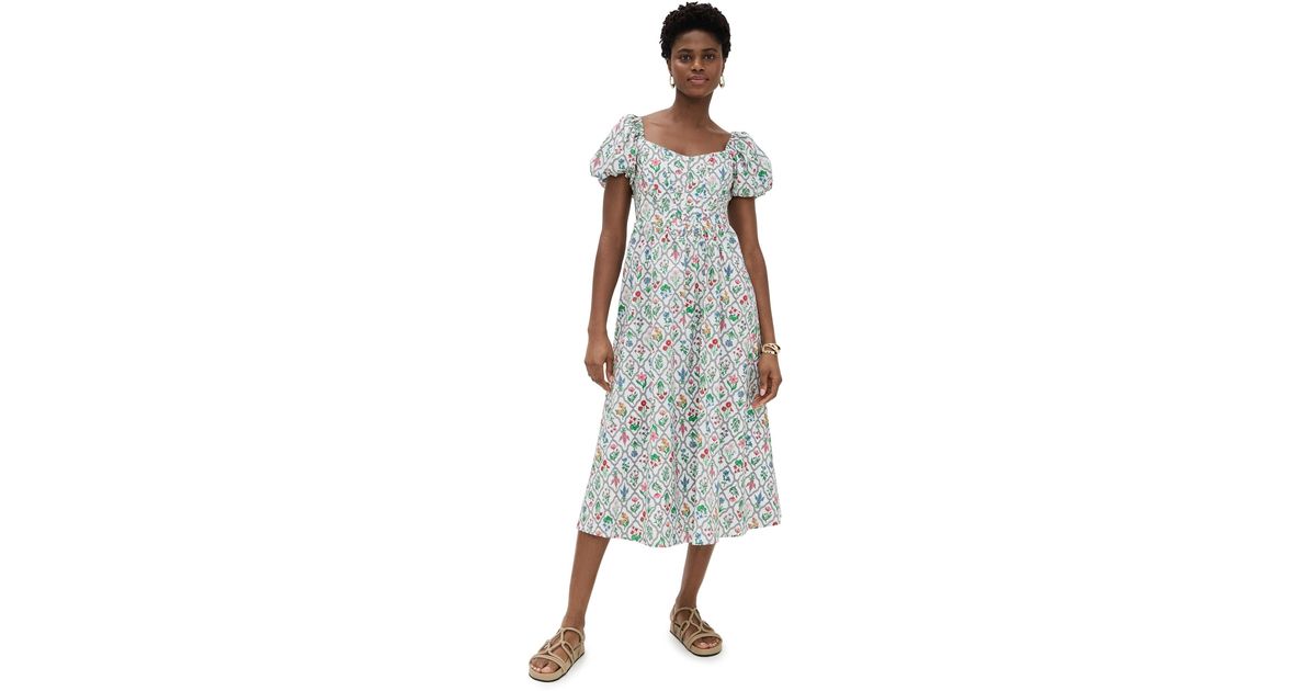 Moon River Puff Sleeve Corset Midi Dress | Lyst
