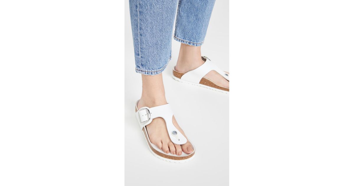 gizeh big buckle birkenstock white