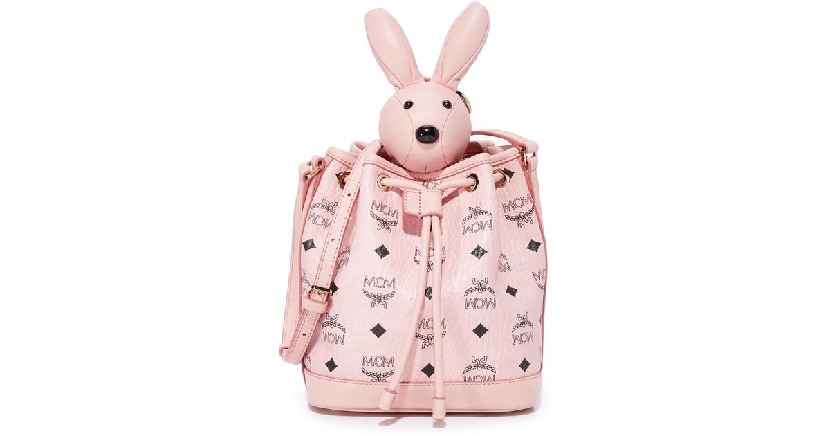 mcm rabbit drawstring bag