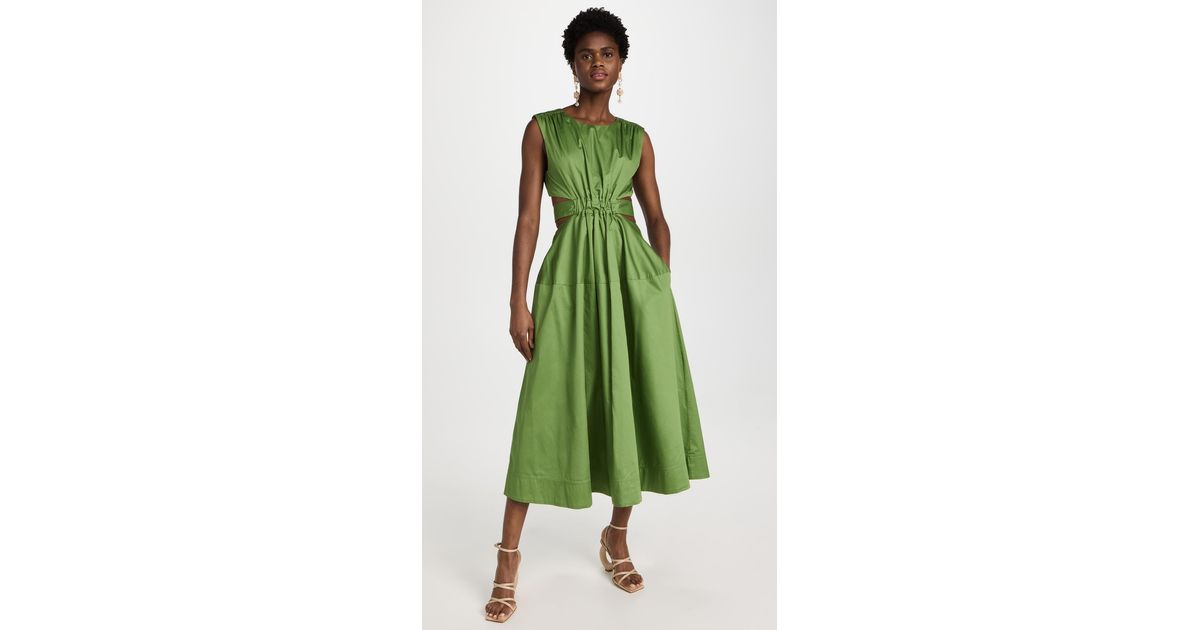 Aje. Zorina Tie Midi Dress in Green | Lyst