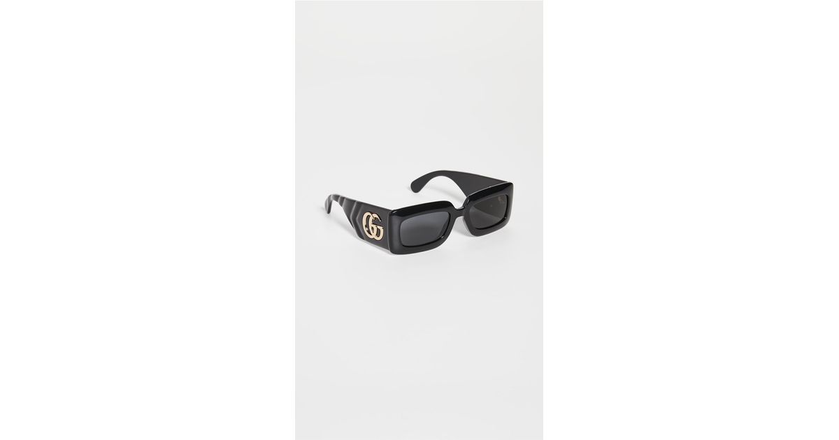 Gucci Matelasse 90s Rectangular Sunglasses in Black | Lyst Canada