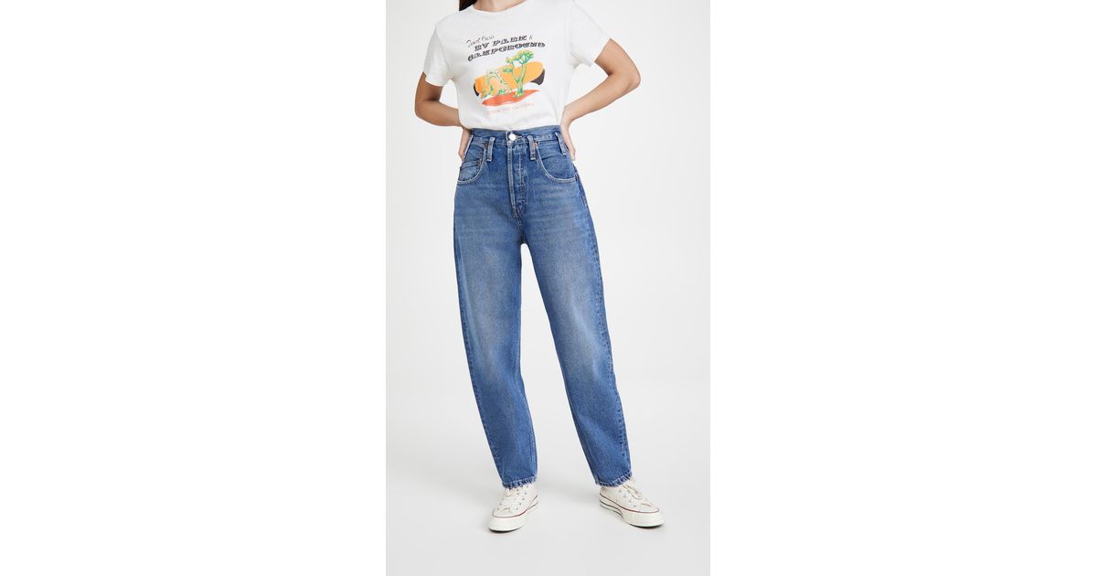 RE/DONE '80s Peg Leg Jeans in Blue Lyst