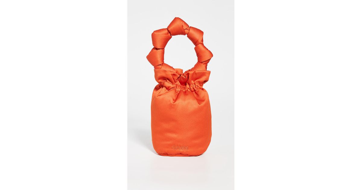ganni-Flame-Satin-Knot-Bucket- 
