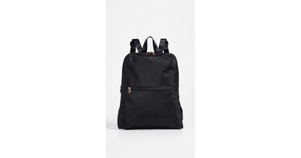 tumi black and white backpack