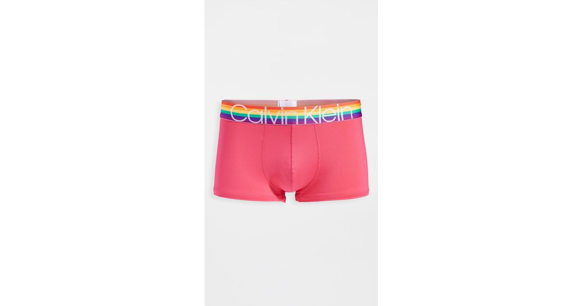 Calvin Klein Synthetic The Pride Edit Low Rise Trunks in Pink - Lyst