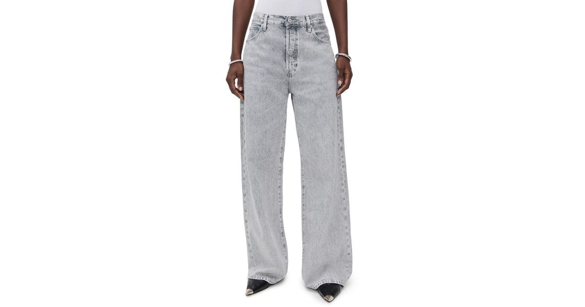 FRAME The Loose Jeans in Gray | Lyst