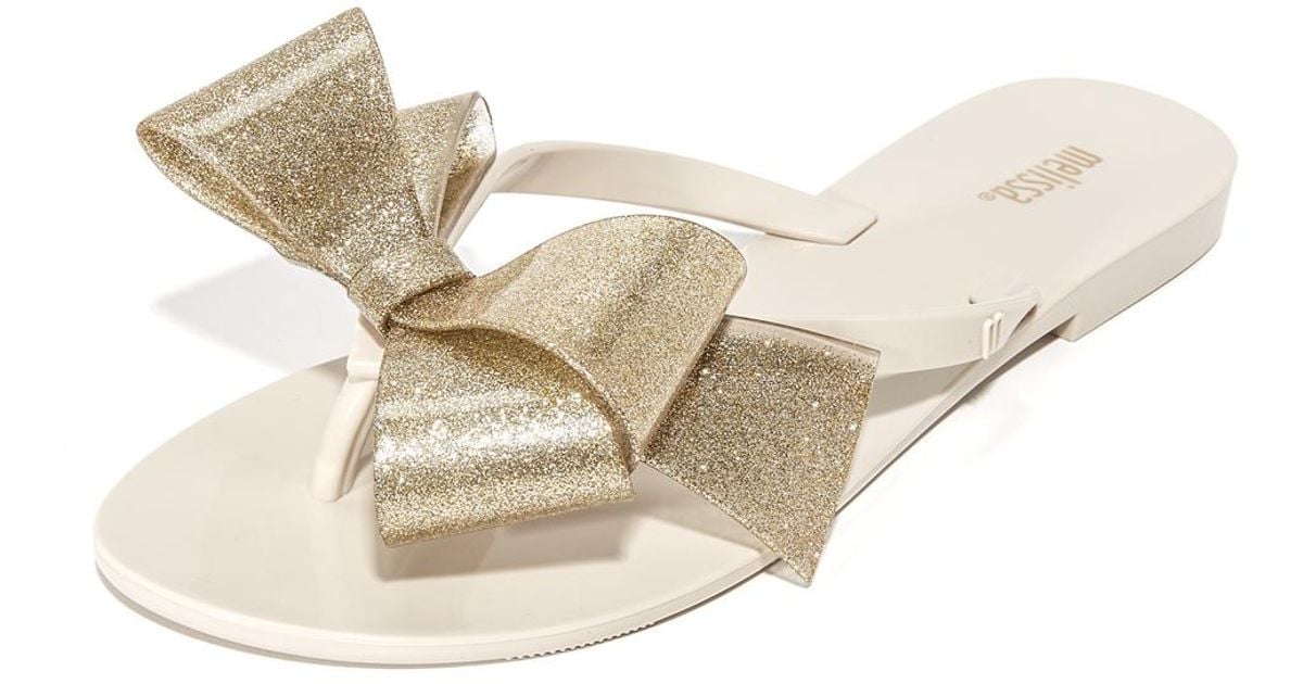 melissa embellished bow thong sandals