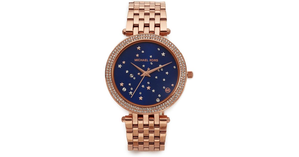 Michael Kors Celestial Watch in Rose Gold/Sapphire (Blue) | Lyst