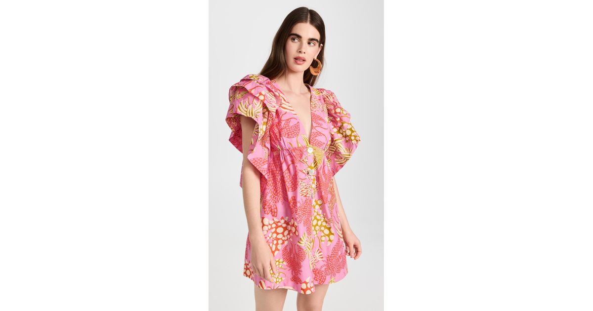 FARM Rio Mixed Lobsters Pink Mini Dress in Red | Lyst Canada