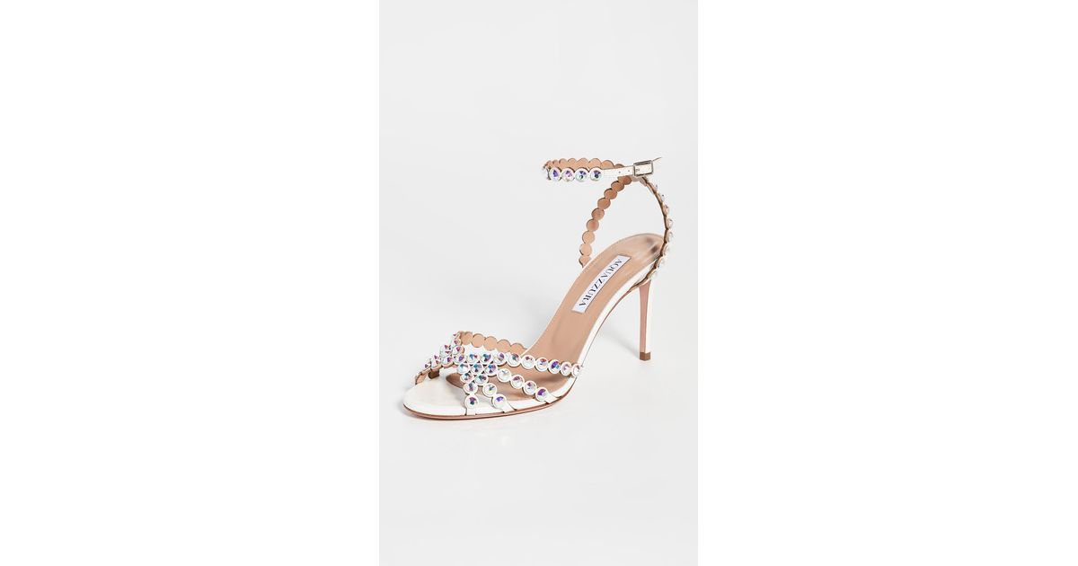 とおる Aquazzura Tequila 85mm Sandals | Silver | FARFETCH