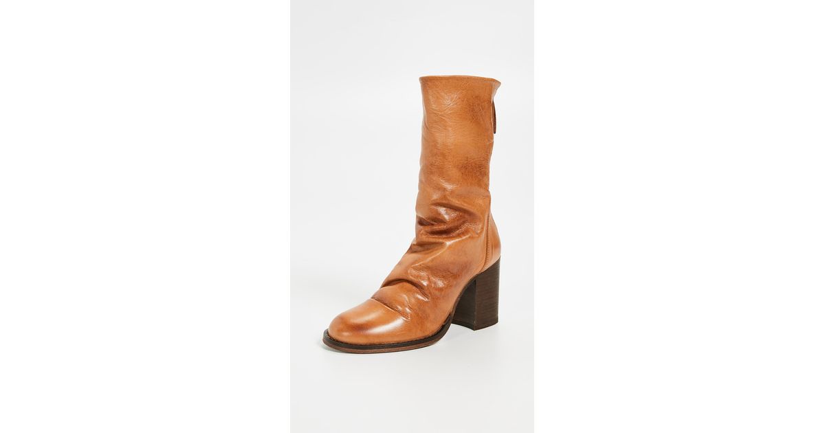 elle block heel boot bone