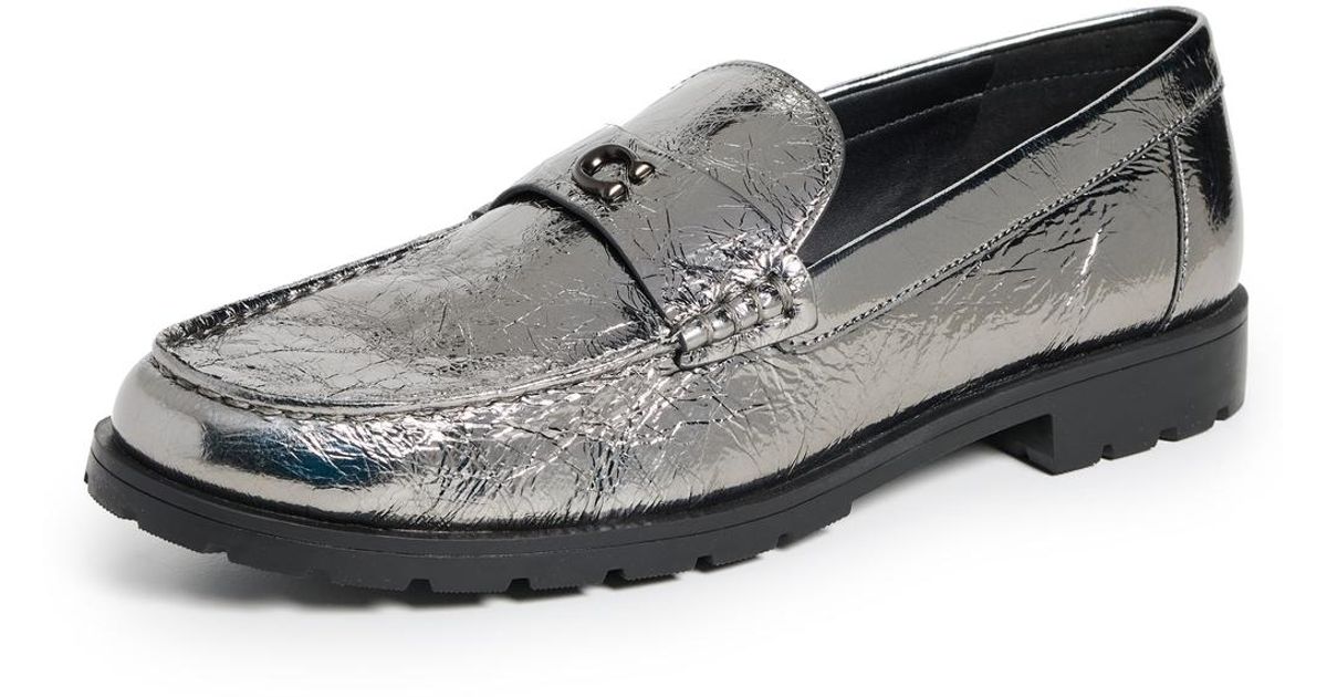 CoachコーチJocelyn Crinkle Leather Logo Loafersローファー Jocelyn Loafer