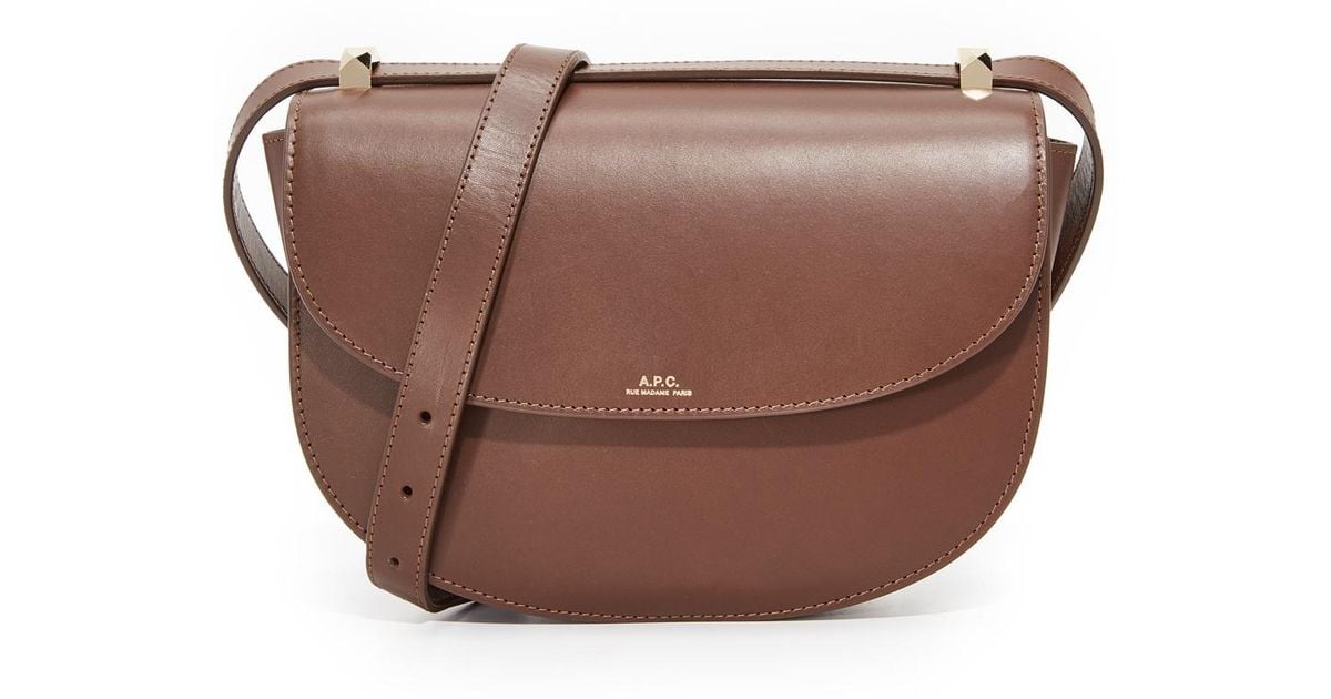 A.P.C. Leather Geneve Saddle Bag in Brown | Lyst