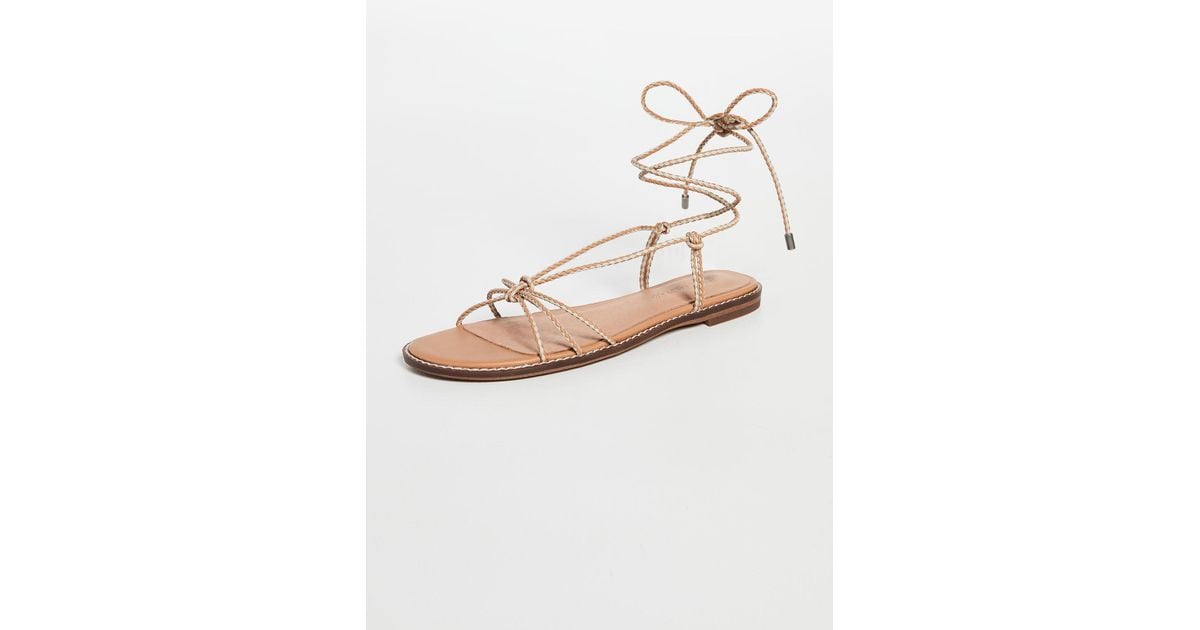 Madewell Braided Lace Up Flat Sandals in Natural Lyst Canada