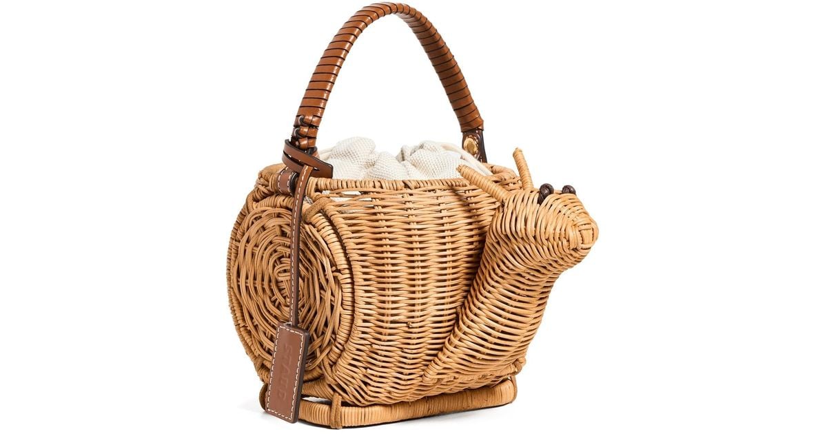 STAUD カタツムリ型 ラタンバッグ　エスカルゴ　カゴ　スタウド STAUD Escargot Wicker Basket Bag | Shopbop