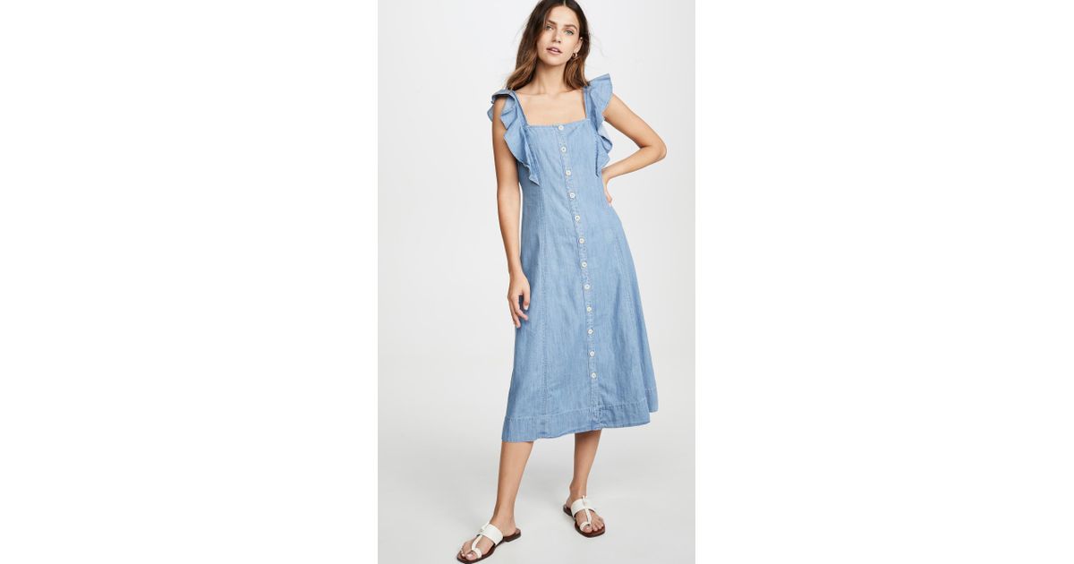 madewell denim button front dress