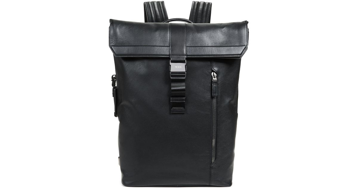 fold over leather backpack