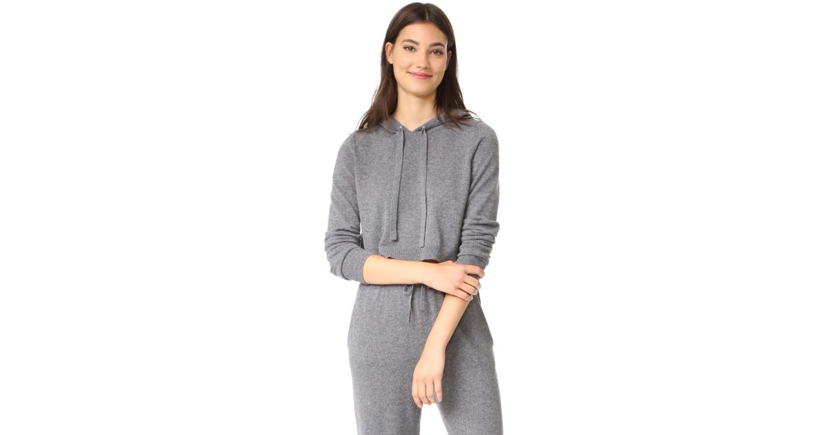 cropped cashmere hoodie