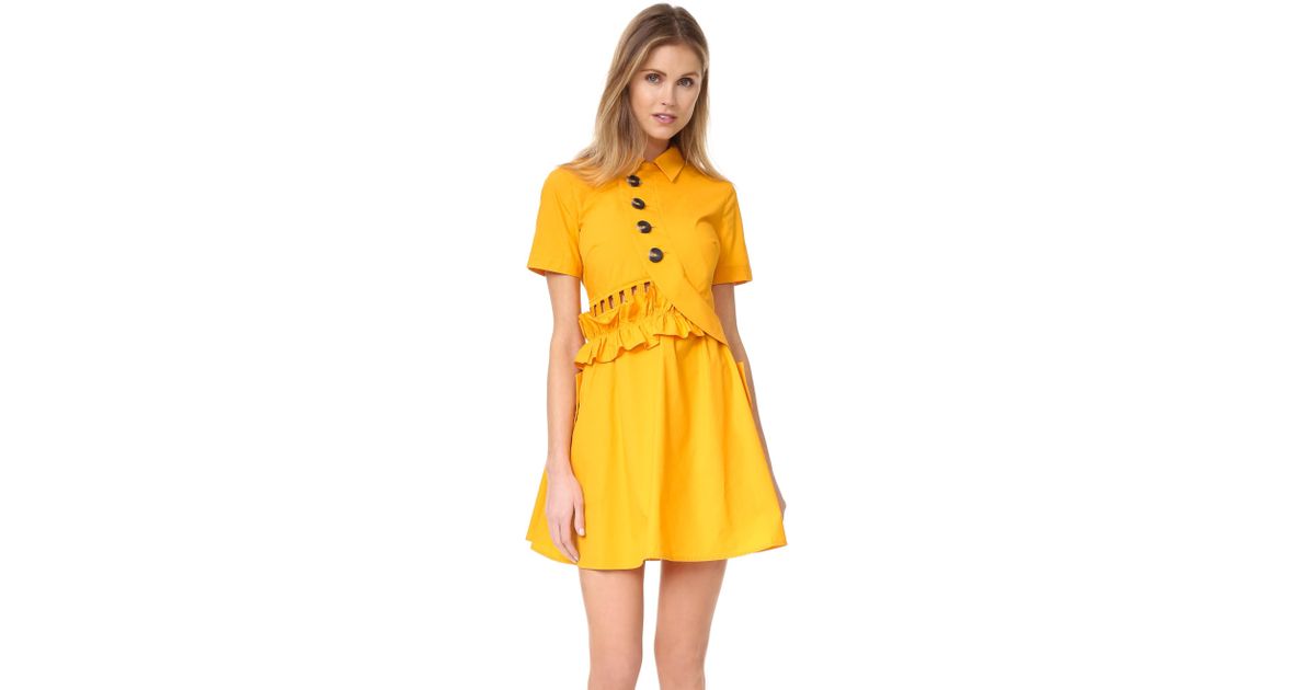 self portrait mustard dress