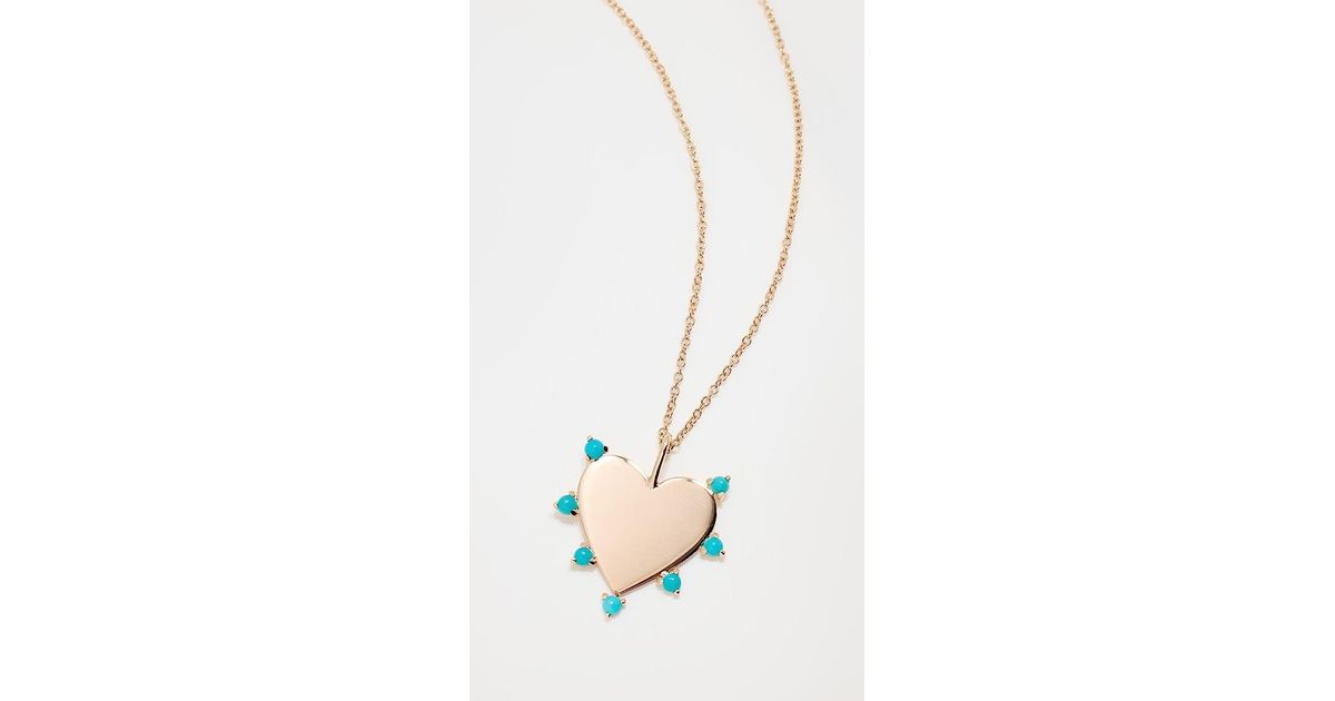 Zoe Chicco 14k Turquoise Gemstones Short Pendant Necklace in White | Lyst