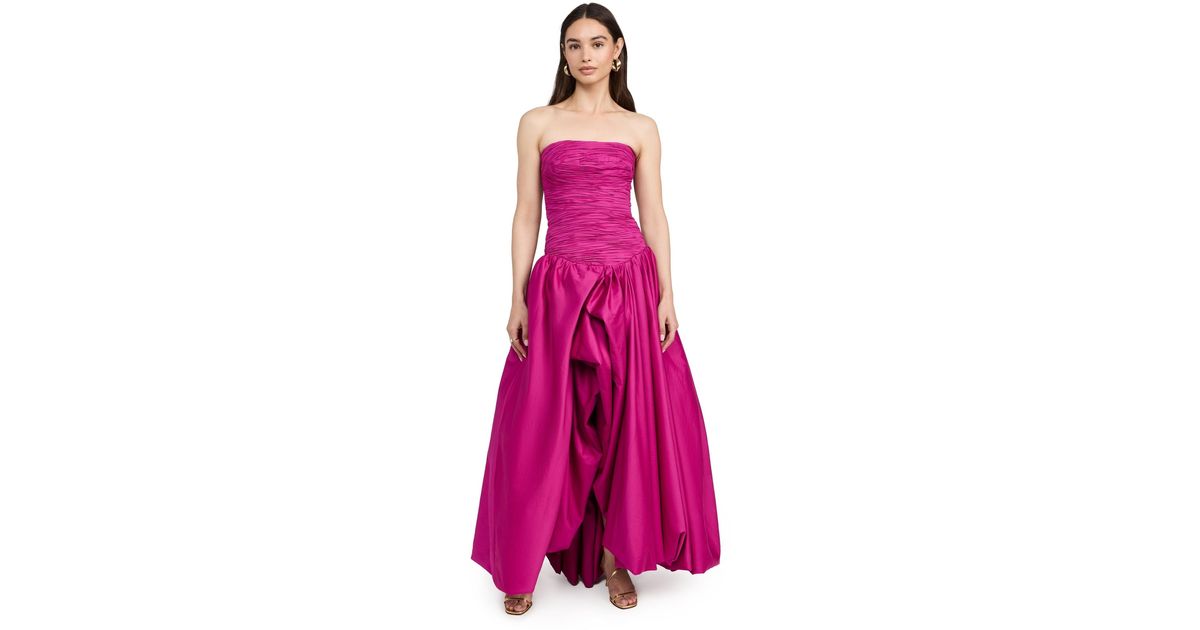 strapless open back dress Women's Romantic Light Pink Floral Satin A-Line Midi Dress for Elegant   Canary Houze