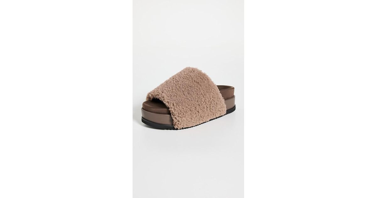 Roam Fuzzy Platform Slides in Gray Lyst
