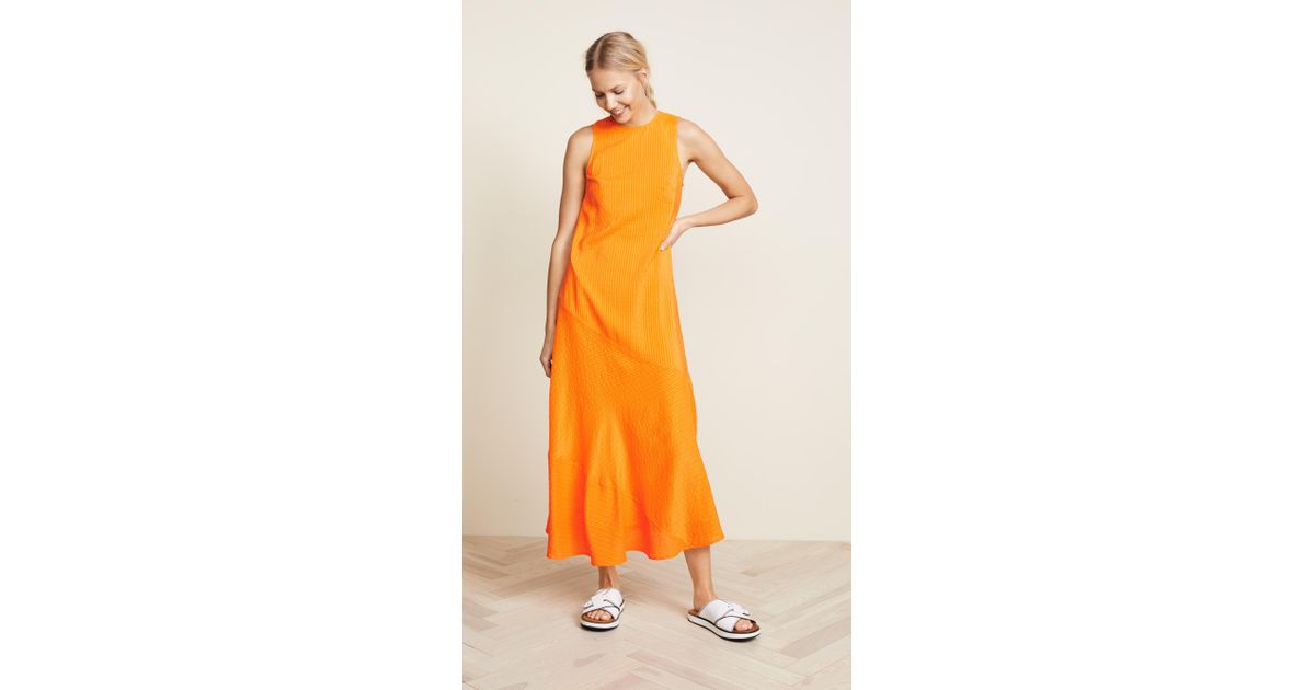 ganni orange dress