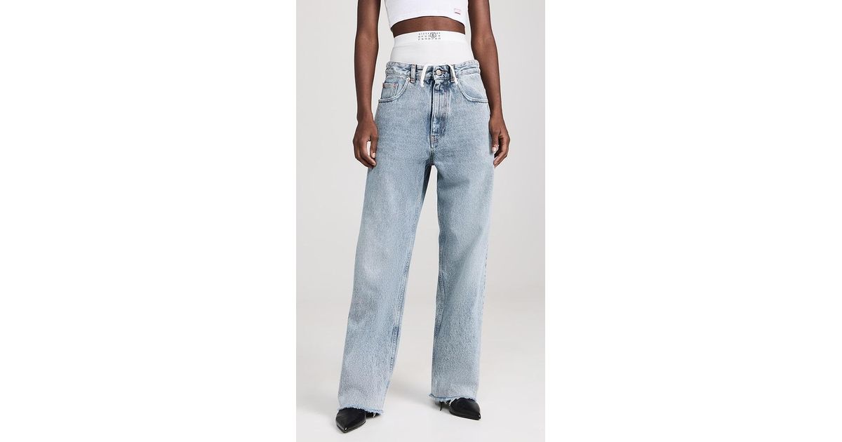 MM6 by Maison Margiela Boxer Denim Jeans in Blue | Lyst