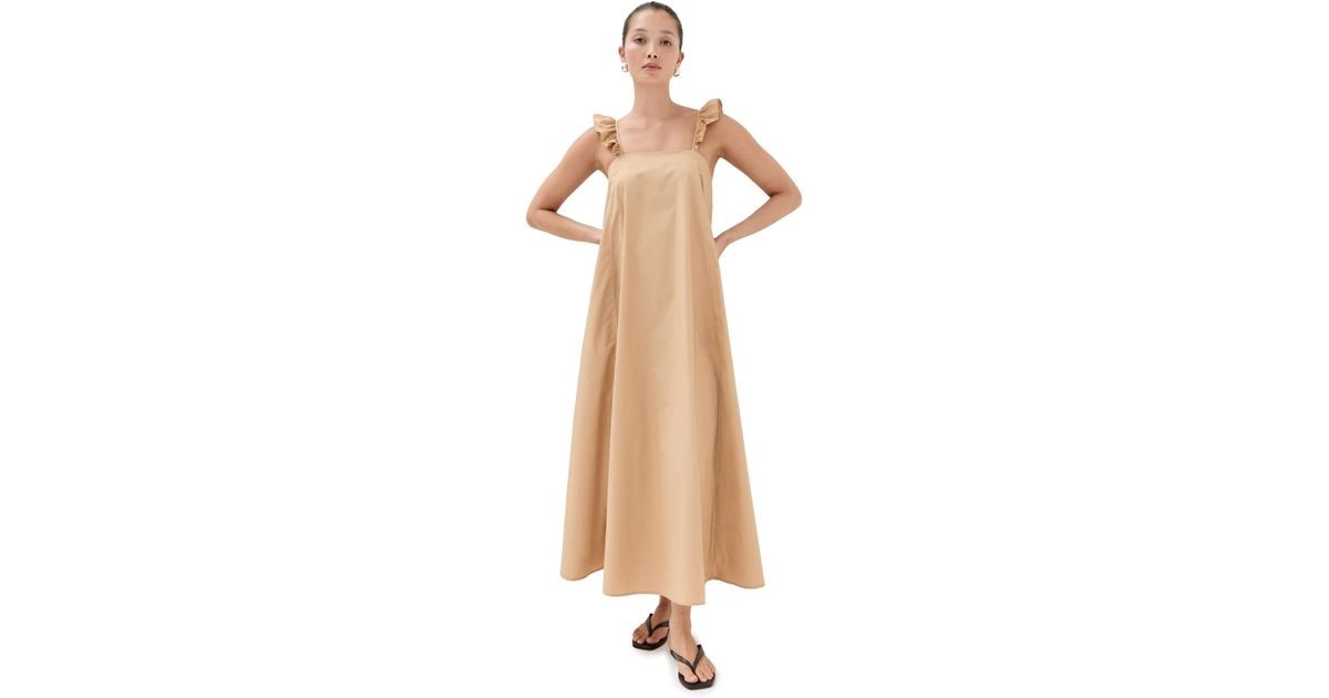 Le Bos Yvonne Ruffle Strap Dress in White | Lyst