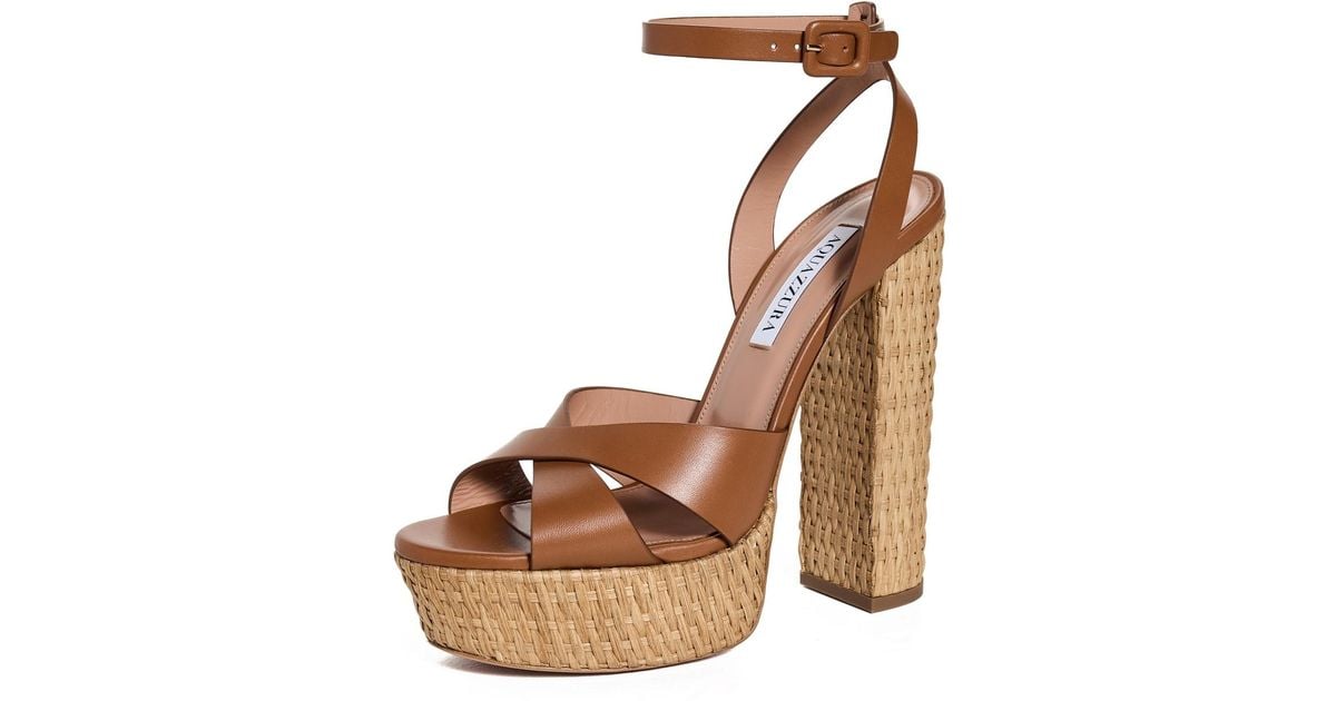 Aquazzura Sunseeker Sandals Plateau 140Mm in Brown | Lyst