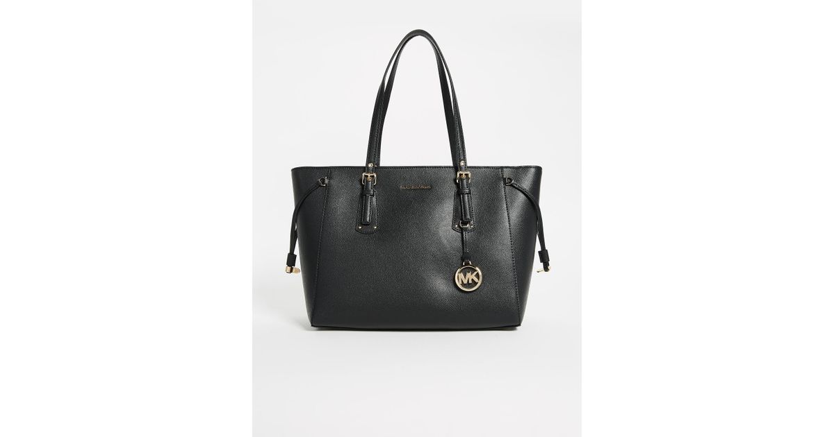MICHAEL Michael Kors Leather Voyager Tote in Black - Lyst