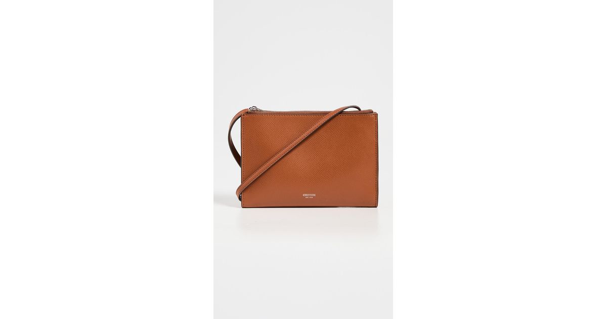 Oroton Leather Muse Double Zip Crossbody Lyst