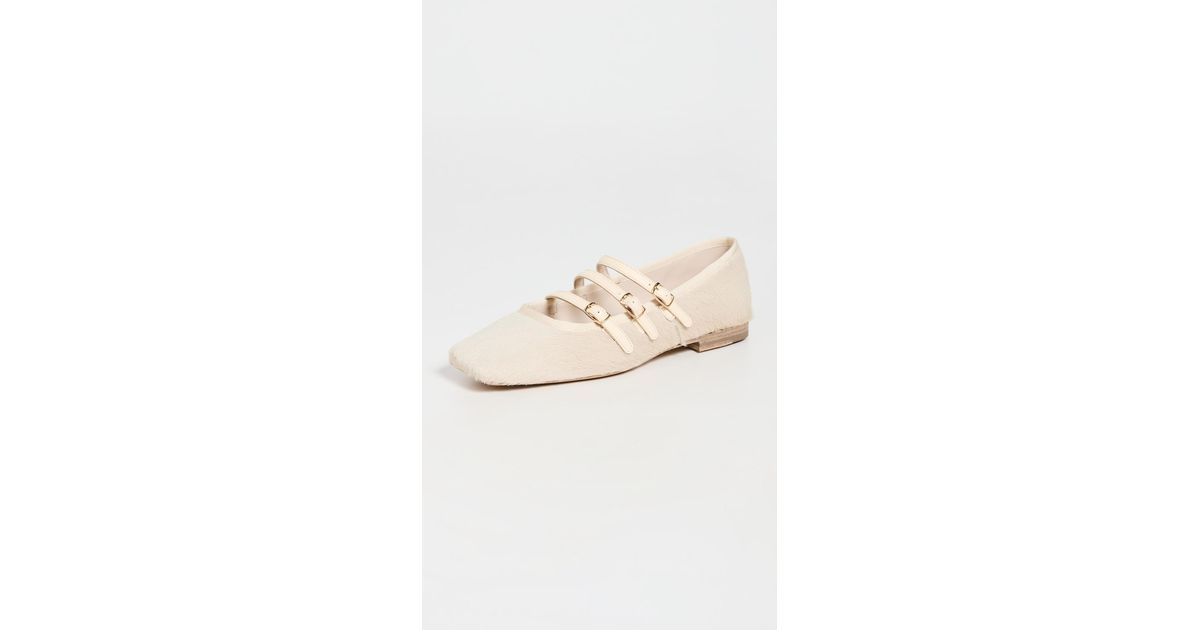 Mansur Gavriel Leather Square Toe Mary Jane in Natural | Lyst