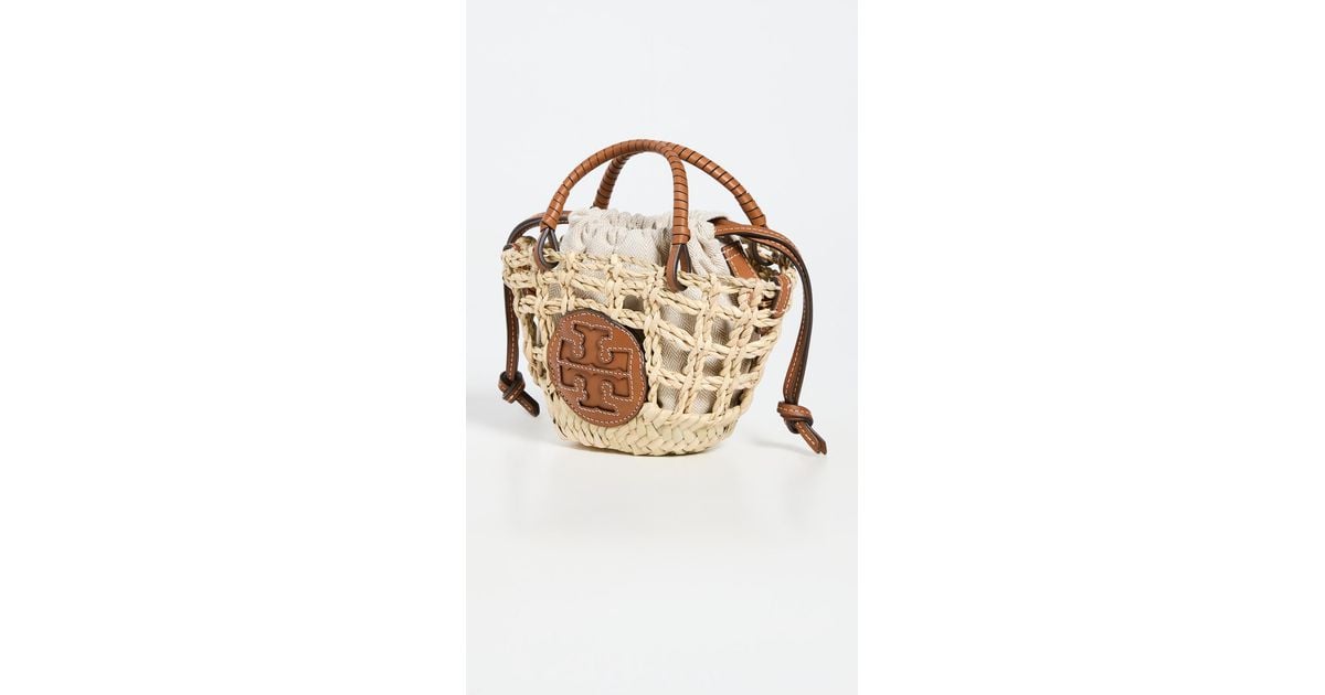 Tory Burch Ella Open Weave Mini Basket Tote in Natural Lyst UK
