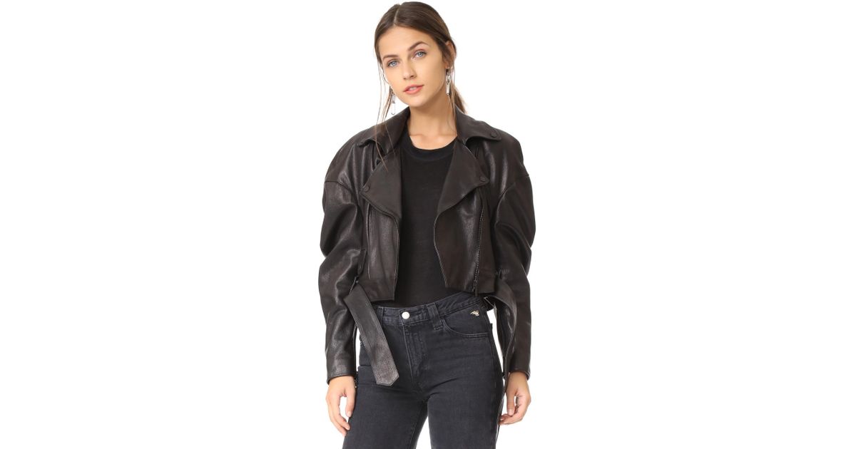 Magda Butrym Tampa Oversized Leather Jacket in Black - Lyst