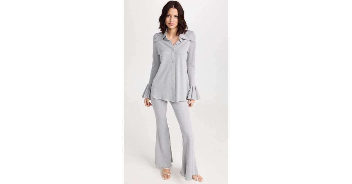 Sleeper Metallic Lounge Suit With Pants In Silver in Gray Lyst