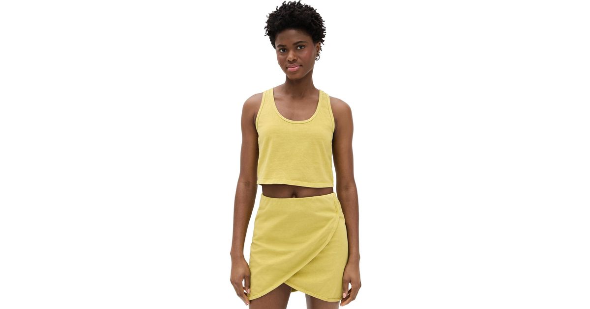 Les Tien Kerry Crop Tank in Yellow | Lyst