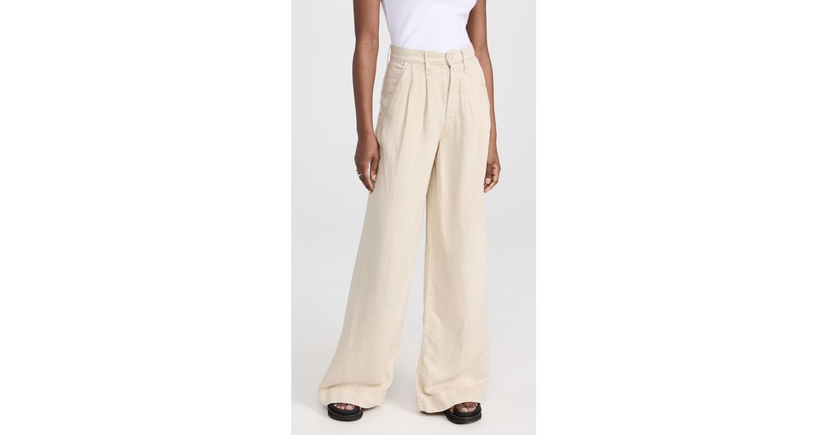 Mother High Waisted Pouty Prep Heel Jeans in Natural | Lyst