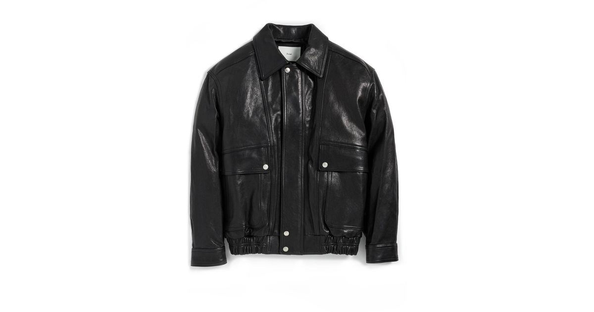 DUNST Oversized Vintage Leather Blouson Jacket in Black | Lyst