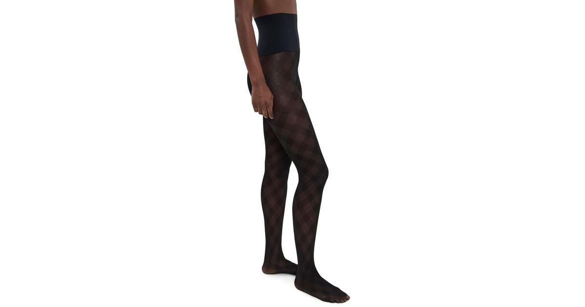 Commando Check Plaid Sheer Tights In Black Lyst commando-check-plaid-sheer-tights-in-black-lyst